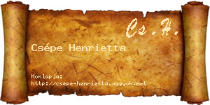 Csépe Henrietta névjegykártya