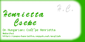 henrietta csepe business card